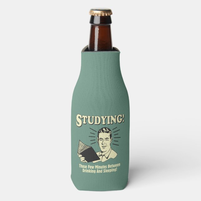 Studying: Drinking and Sleeping Bottle Cooler (Bottle Front)