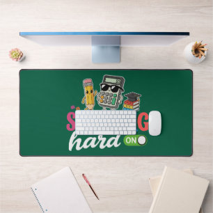 Studying Hard Mode On Cute Kawaii School Supplie Desk Mat