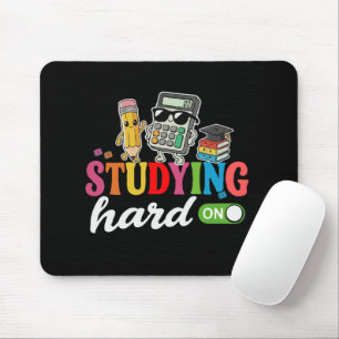Studying Hard Mode On Cute Kawaii School Supplie Mouse Pad