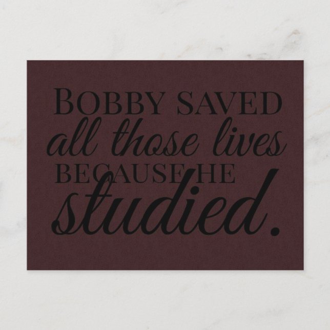 Studying Postcard (Front)