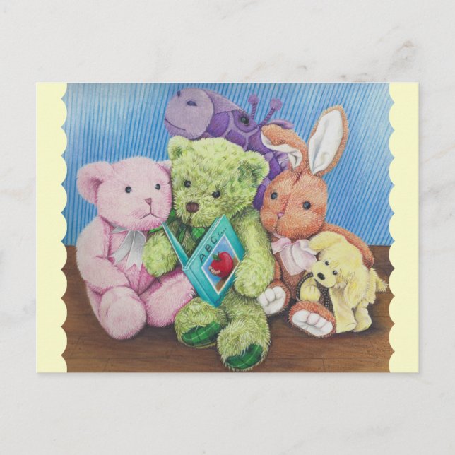 Stuff Animal Circle Time Art Print Postcard (Front)