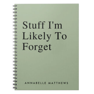 Stuff I'm Likely To Forget Funny Quote To Do List Notebook