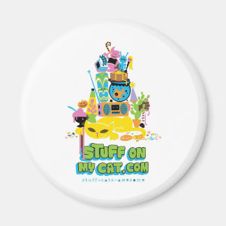 Stuff on my Cat - cartoon stack Magnet