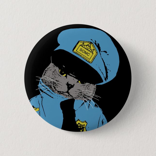 Stuff on my cat - Cop 6 Cm Round Badge (Front)