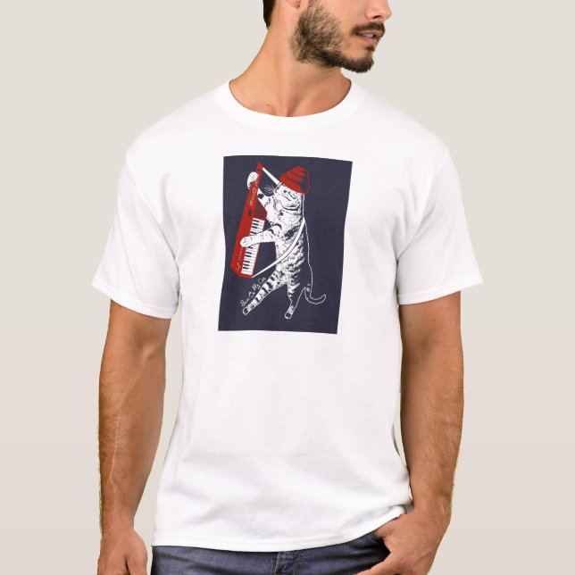 stuff on my cat - keytar T-Shirt (Front)