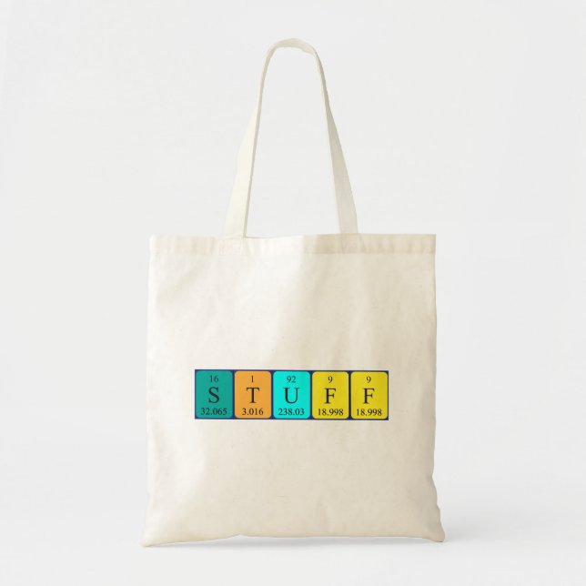 Stuff periodic table name tote bag (Front)