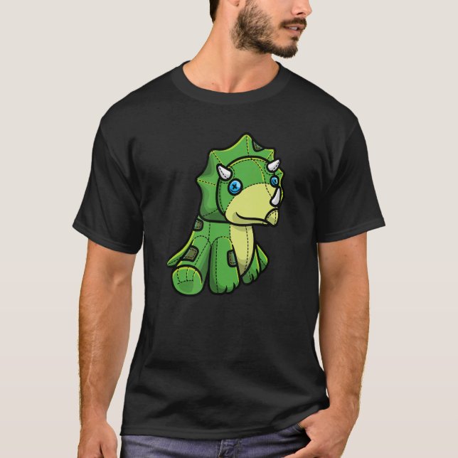 Stuffed Animal Triceratops Dinosaur Dino Kids T-Shirt (Front)