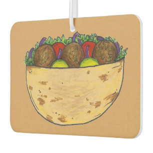 Stuffed Falafel Pita Sandwich Mediterranean Food Car Air Freshener