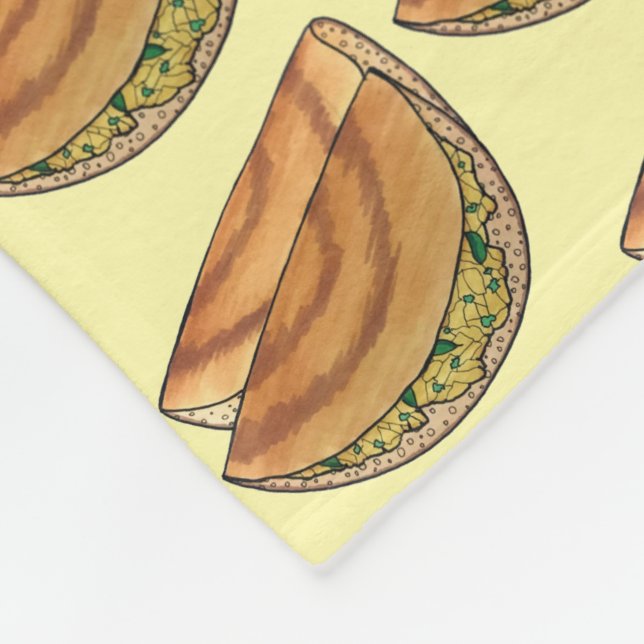 Stuffed Masala Dosa South Indian Food Cuisine Fleece Blanket (Corner)