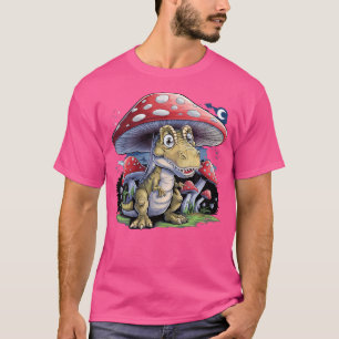 Stuffed T Rex Trex Stuffy Kids Cottagcore Mushroom T-Shirt