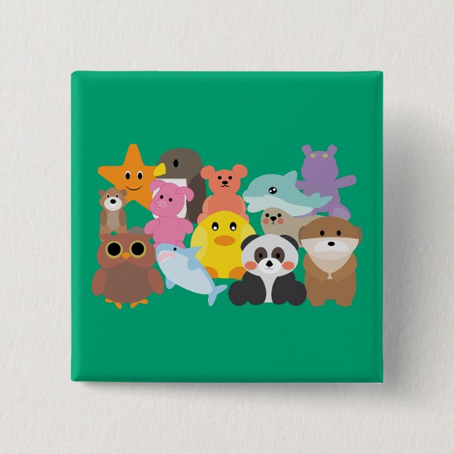Stuffed Toys  15 Cm Square Badge (Front)