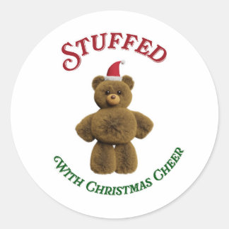 Stuffed With Christmas Cheer Classic Round Sticker