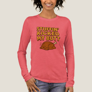 Stuffin’ Kicked My Butt - Funny Thanksgiving Tri-Blend Shirt