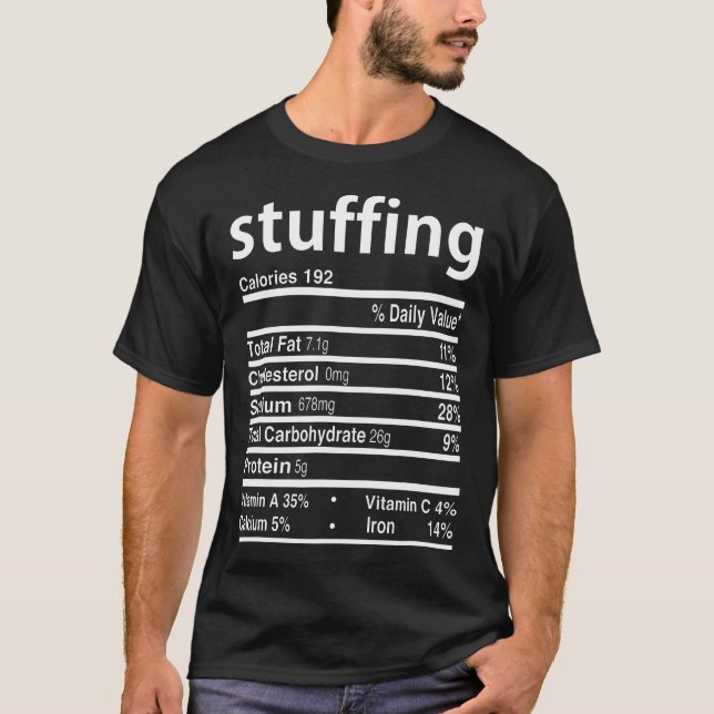 Stuffing Nutrition Facts 2020 Thanksgiving Christm T-Shirt (Front)