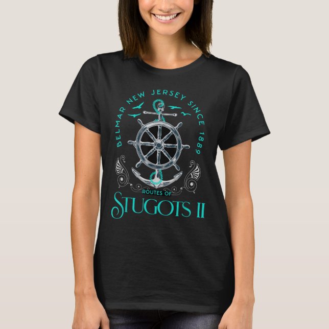 Stugots Belmar Nj Anchor Distressed Sarcastic Boat T-Shirt (Front)