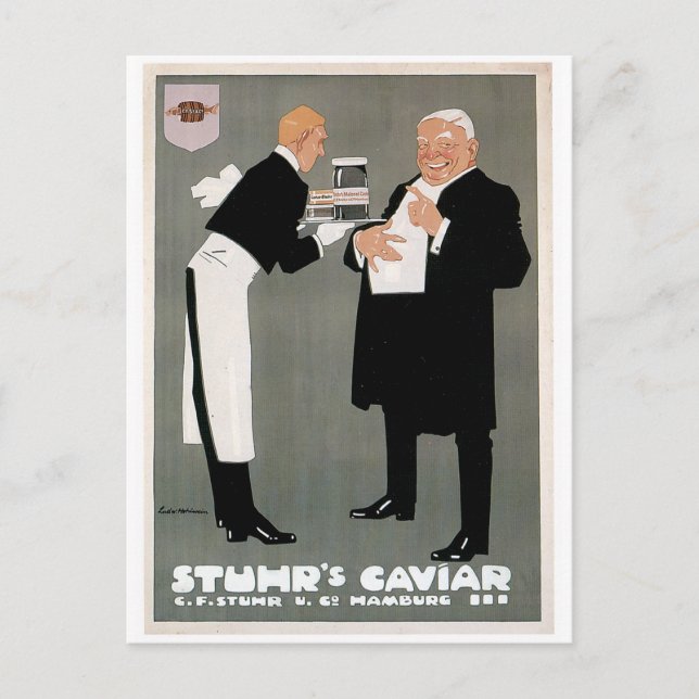 Stuhr's Caviar Fish Vintage Food Ad Art Postcard (Front)