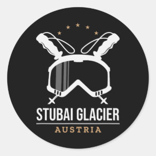 Stui Glacier Austria Ski Resort Vintage Skiing  Classic Round Sticker