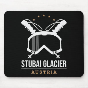 Stui Glacier Austria Ski Resort Vintage Skiing Mouse Pad