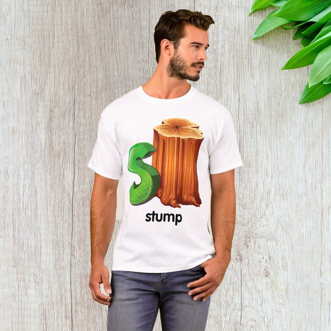 Stump Alphabet Letter S Fun Tree Stump Art  T-Shirt (Creator Uploaded)