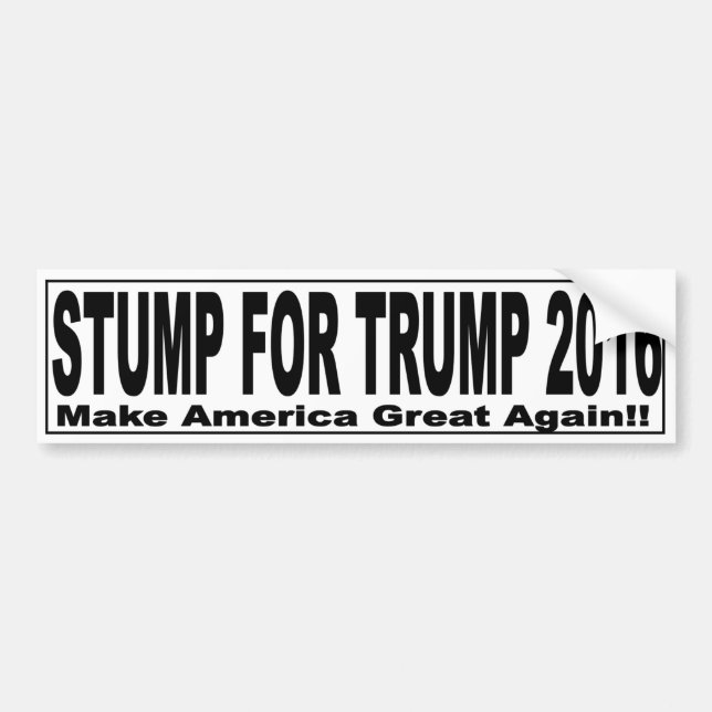 Stump for Trump 2016 bumper sticker (Front)