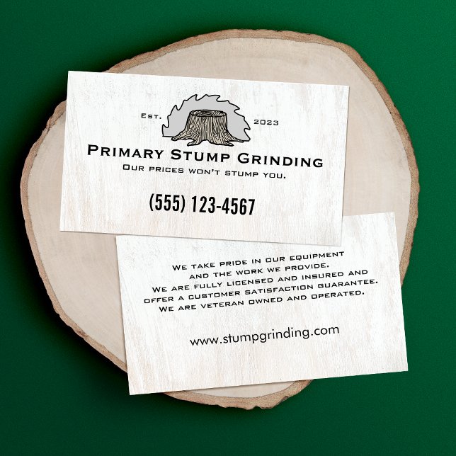 Stump Grinding Saw Tree Trunk  Business Card (Creator Uploaded)