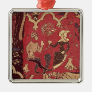 Stumpwork depicting Tristan and Isolde Metal Tree Decoration