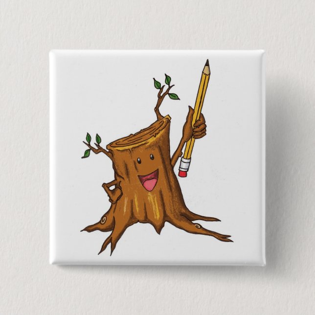 Stumpy Button (Square) White (Front)