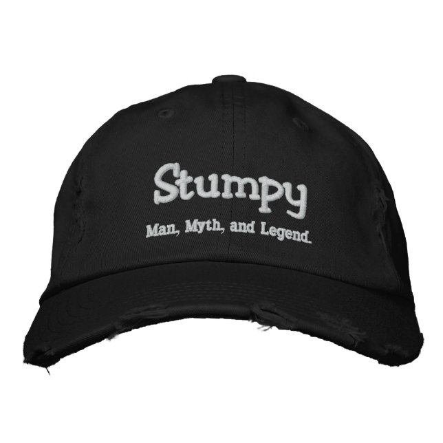 Stumpy,  Man, Myth, and Legend. Embroidered Hat (Front)