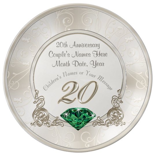 Stunning 20th Wedding Anniversary Gifts Plate | Zazzle.co.nz