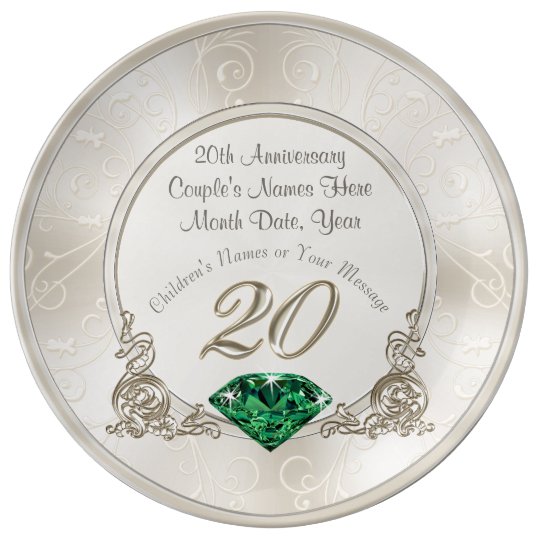 20th Wedding Anniversary Gifts Nz Stunning 20th Wedding Anniversary Gifts Plate | Zazzle.co.nz