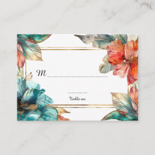 Stunning 2 sided Hibiscus Serenade Paradise Place Card