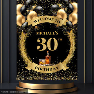 Stunning 30th Man Birthday Whiskey Party Tapestry