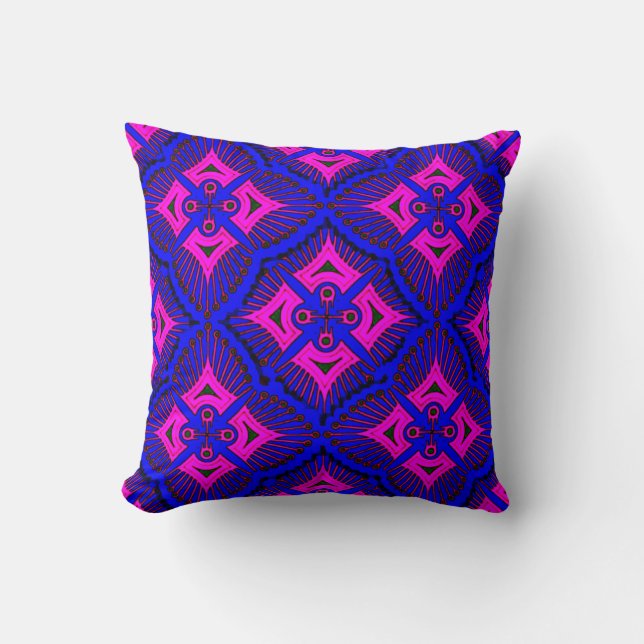 Stunning 3D Colourful Digital Accent Throw Pillow (Front)