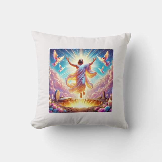 Stunning 3D Resurrection of Our Lord Jesus Christ  Cushion (Front)