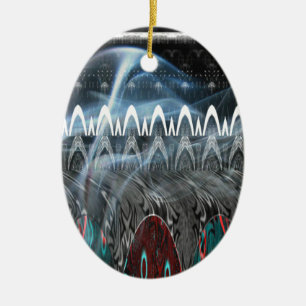 Stunning Abstract Art Print Ceramic Tree Decoration