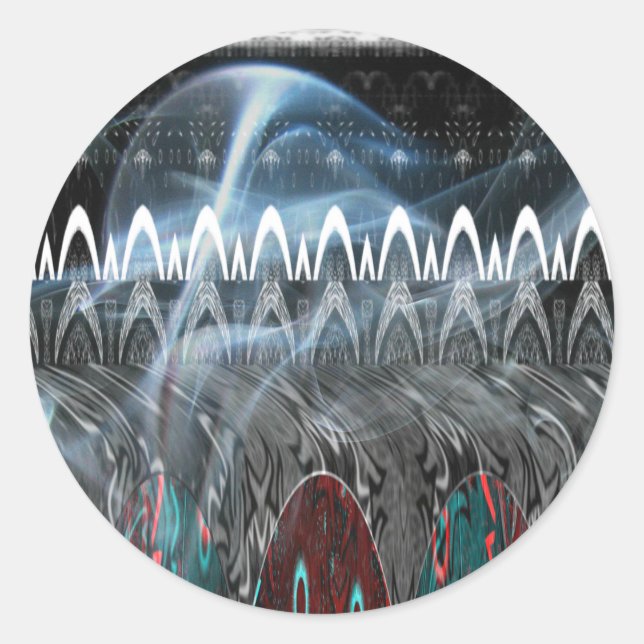 Stunning Abstract Art Print Classic Round Sticker (Front)