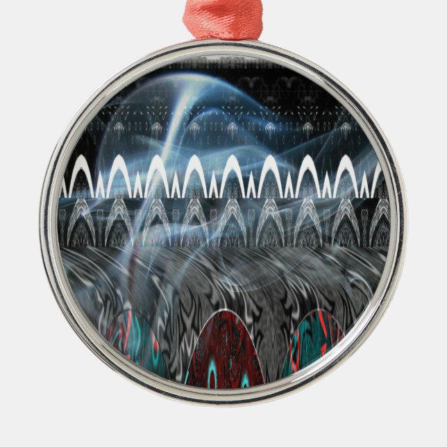 Stunning Abstract Art Print Metal Tree Decoration (Front)