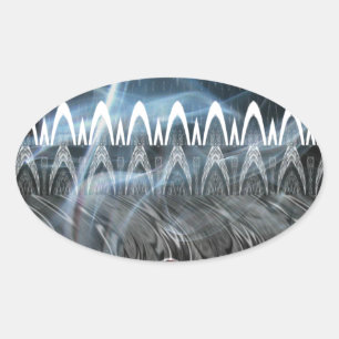 Stunning Abstract Art Print Oval Sticker