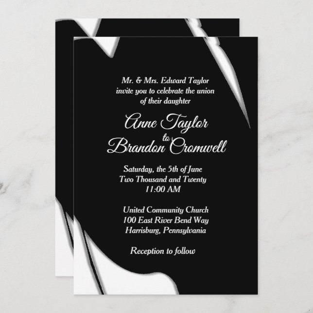 Stunning Abstract Evening Wedding Invitation (Front/Back)