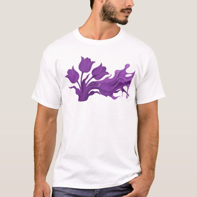 Stunning ABSTRACT FLOWER Original Design T-Shirt (Front)