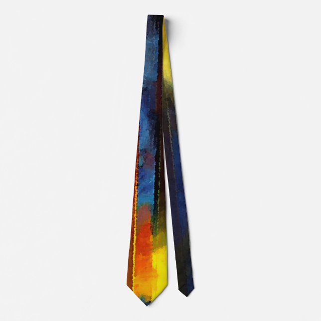 Stunning Abstract Painted Men's Tie (Front)