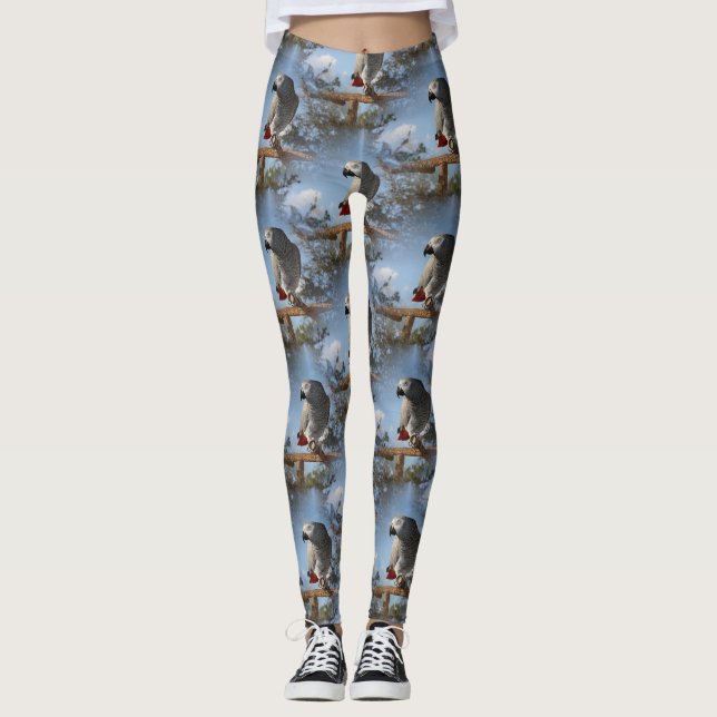 Stunning African Grey Parrot Leggings (Front)