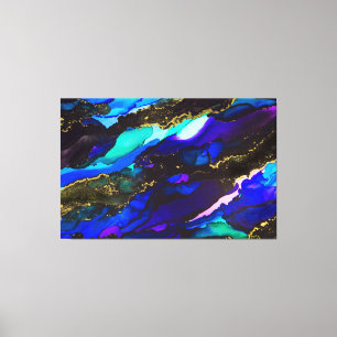 Stunning Alcohol Ink 3-Panel Wrapped Canvas Print