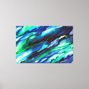 Stunning Alcohol Ink 3-Panel Wrapped Canvas Print