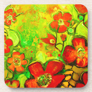 Stunning and Colourful Flowers Artwork Coaster
