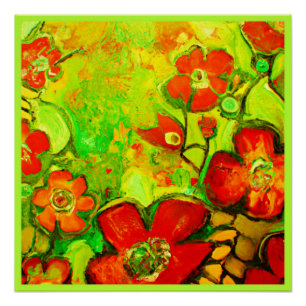 Stunning and Colourful Flowers Artwork Poster