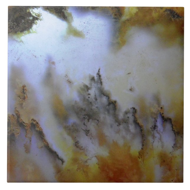 Stunning and Vibrant Mossy Agate Photo Tile (Front)