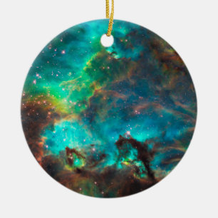 Stunning Aqua Star Cluster Ceramic Tree Decoration