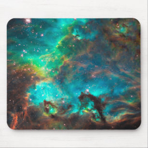 Stunning Aqua Star Cluster Mouse Pad