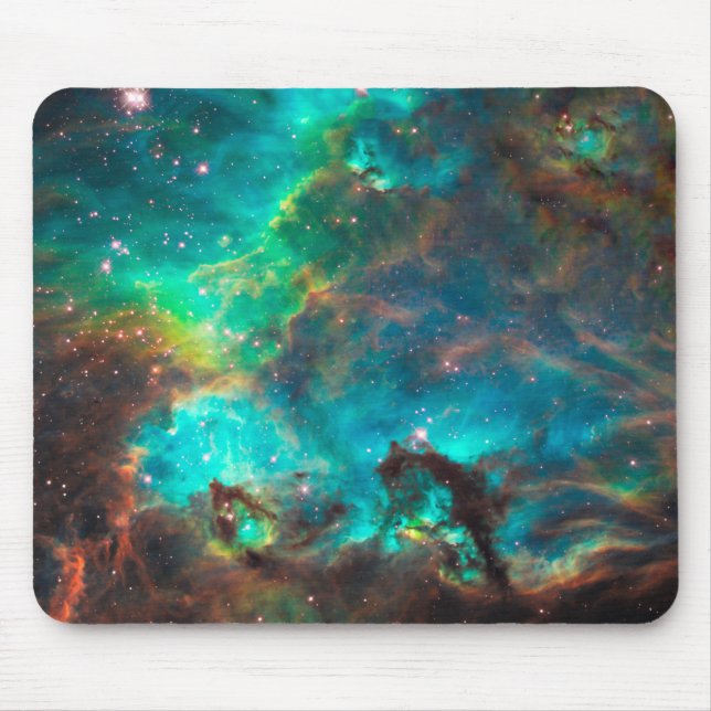 Stunning Aqua Star Cluster Mouse Pad (Front)